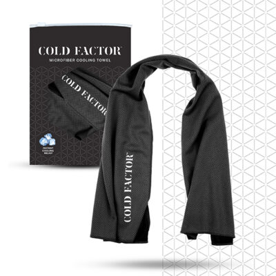 Cold Factor Instant Cooling Microfiber Towel – Long-Lasting, UV Protection, Sweat-Activated Cooling for Yoga, Running & Outdoor Sports